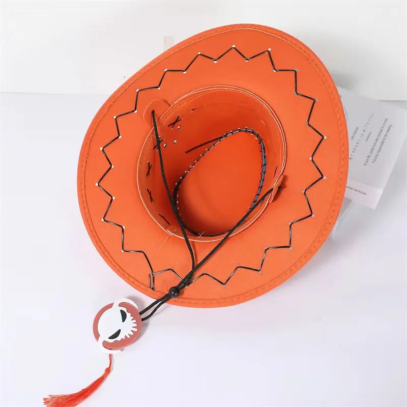 Ace Cowboy Hat Costume Hats Yellow Weard Pirates Regiment Ace Cosplay Fashion luffy straw hat