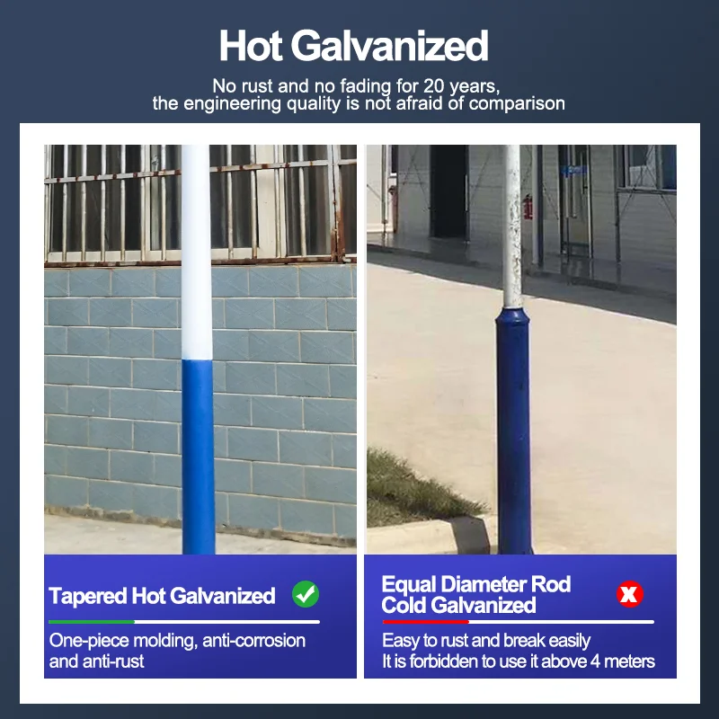 XLZM  Galvanized Steel 3 M Hot dip galvanized cctv pole