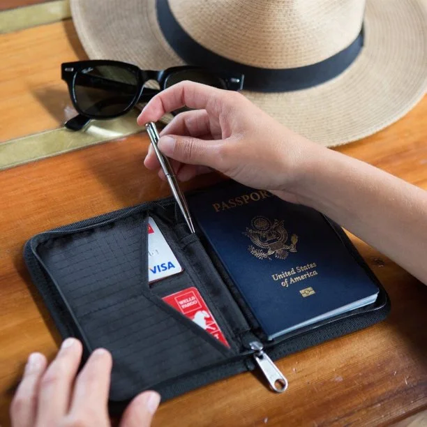 RFID blocking passport holder travel wallet document security bags