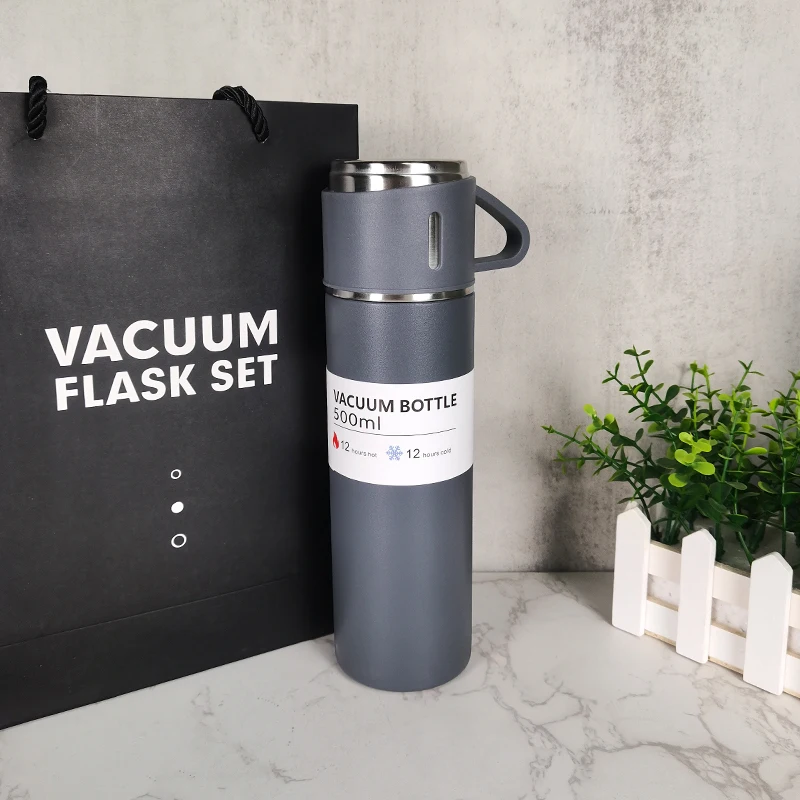 Amazon Hot Sale 500ml Corporate Business Stainless Steel Vacuum Flask Thermos Mug Gift Set