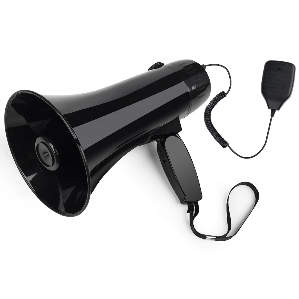 Hand-held megaphone with microphone recording usb alarm loudspeaker