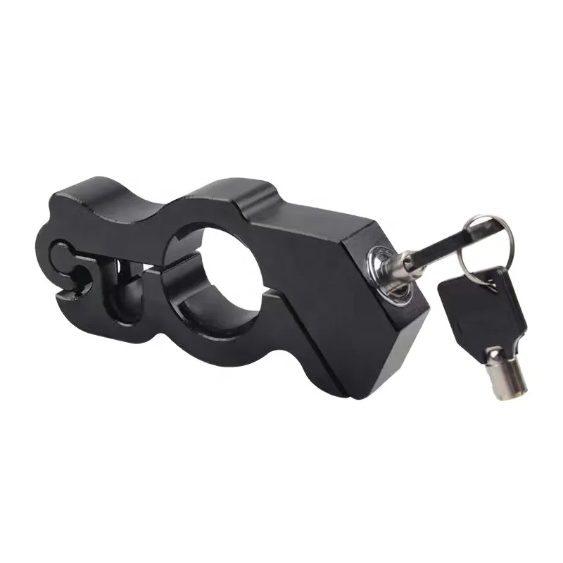Universal Motorcycle Handlebar Lock Aluminum Handle Bar Grip Throttle Brake Anti-Theft Lock Compatible with ATV MotorbikeScooter