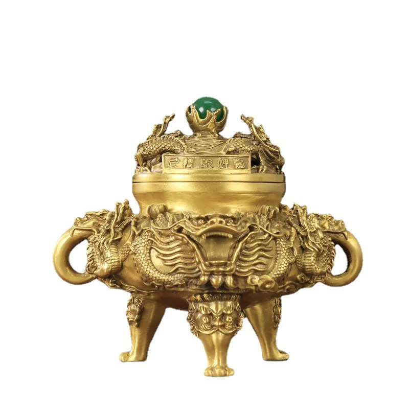 Customize design home ornament metal product Chinese traditional copper gold brass brass incense burner with high quality
