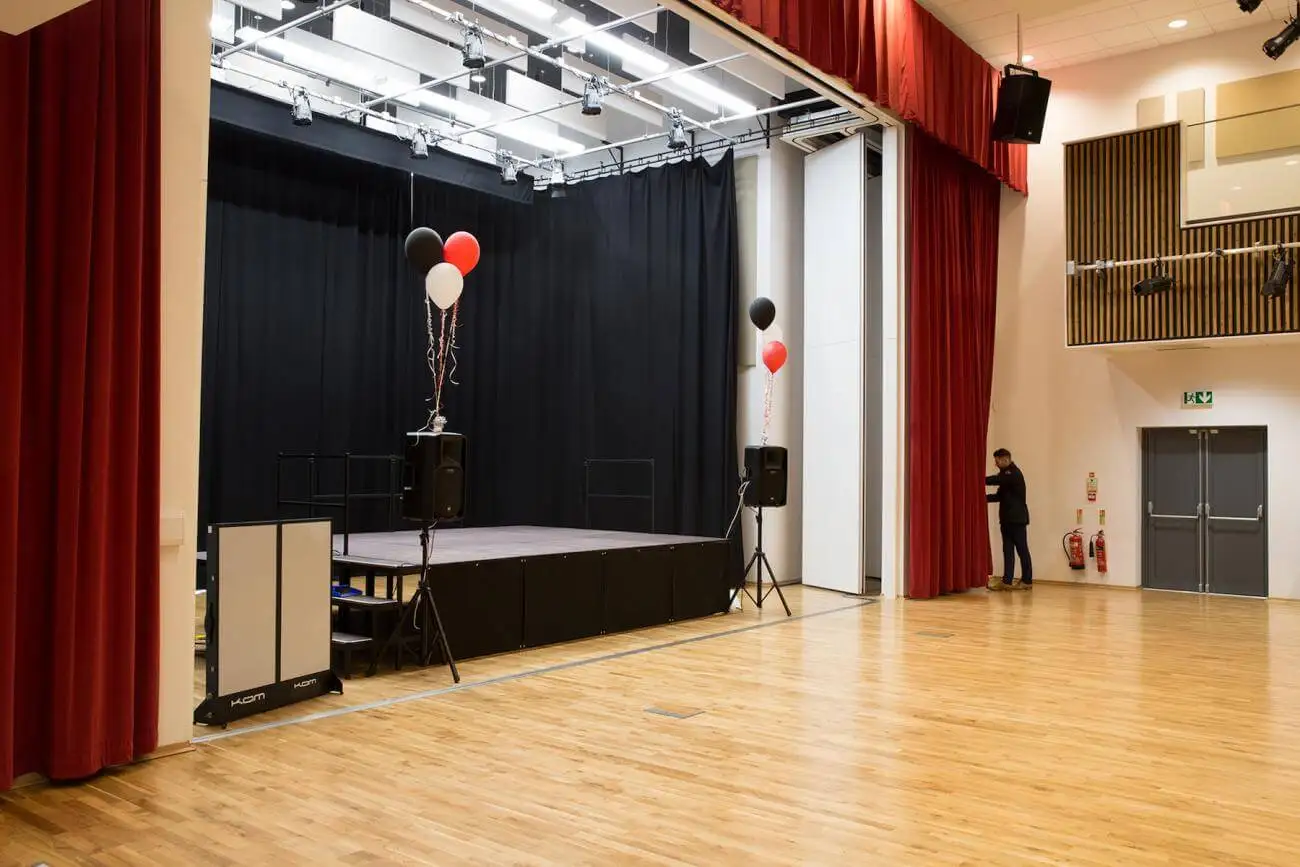 Seminar hall sliding doors interior room divider for university soundproofing space divider