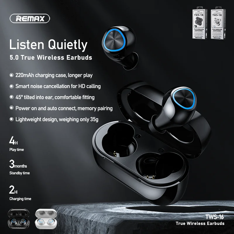  Remax TWS-16 2021 сильные энергосберегающие Bluetooth 5 0 настоящие Беспроводные свободные наушники и для