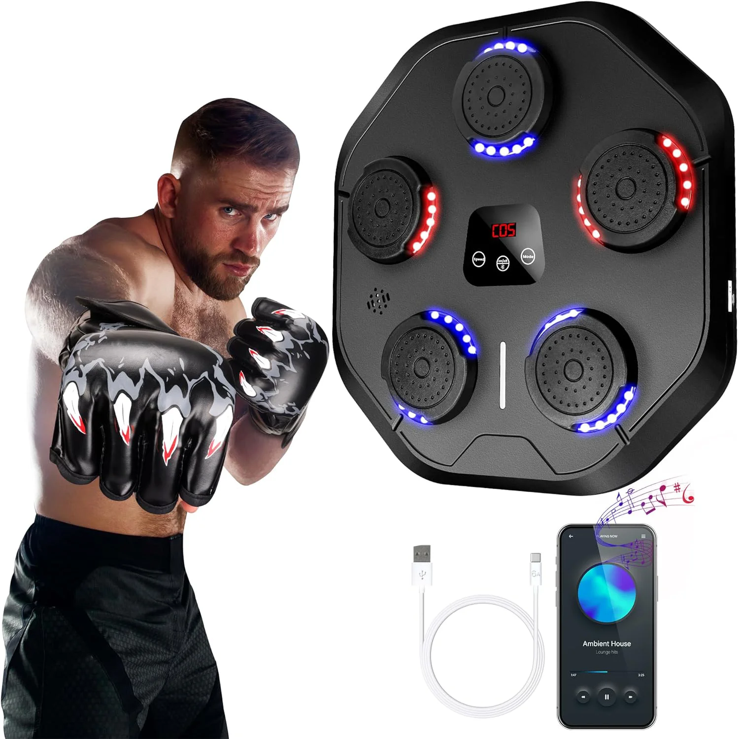 RS High Quality Music Boxing Machine Multifunctional Punching Pad Wall Training Equipment for Fitness at Home Boxing Training
