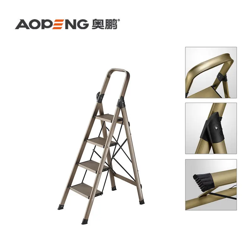 Luxury home folding and thickening herringbone expansion aluminium ladder AP-2324