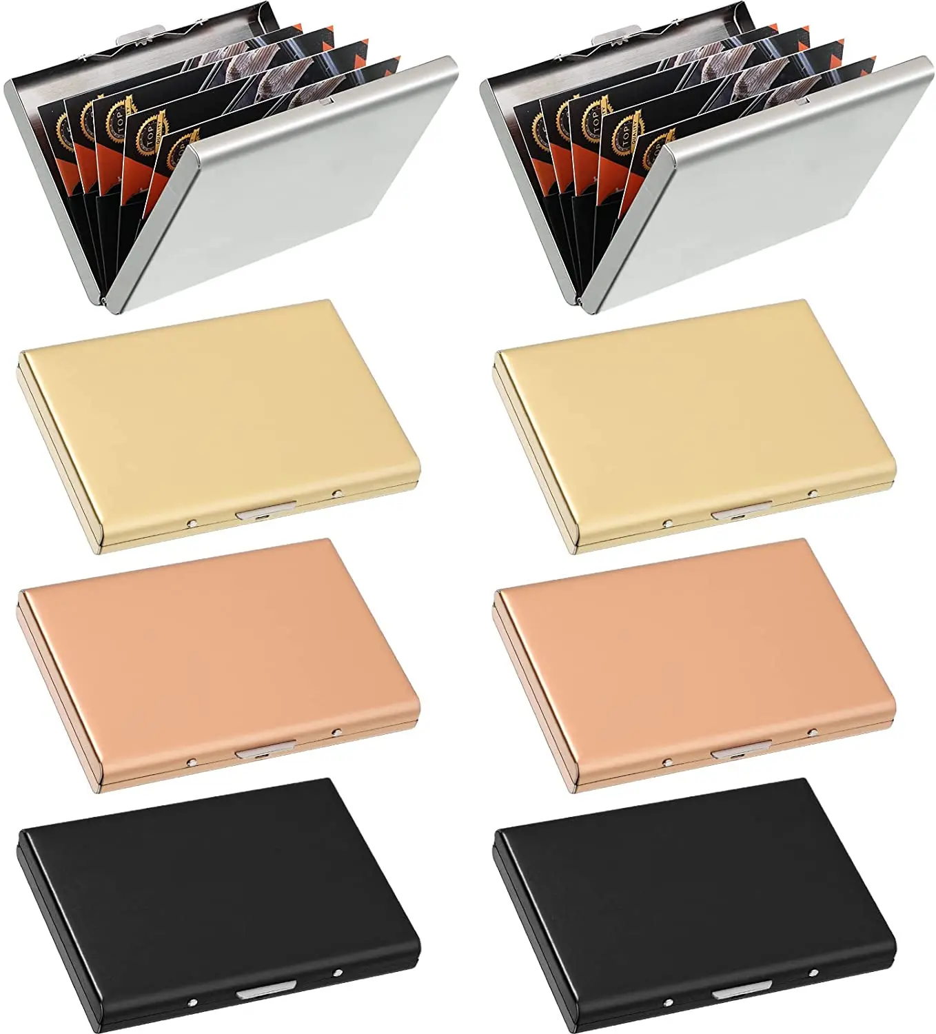 10 Cards RFID Secure Credit Card Holder Metal Card Wallet with 10 Inner Slots With PU Leather
