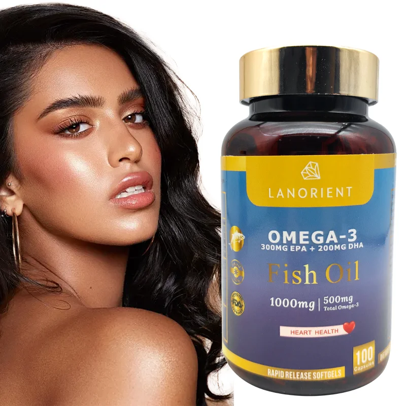 Private Label OMEGA 3 Fish Oil Health Supplement 1000mg Cod Liver Oil Software Capsule