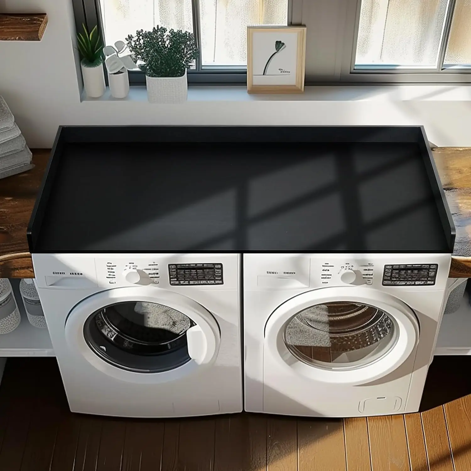 Wholesale Bamboo Washer Dryer Countertop,Non Slip Pad,Laundry Room Wood Topper,Bamboo Washer Dryer Cover for Top,Laundry Guard