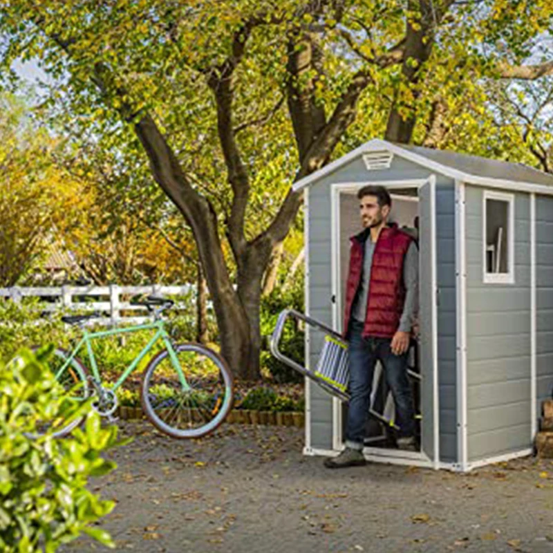 Полимерный садовый навес для хранения инструментов для внутреннего дворика, велосипедный навес 51x75x78 дюймов, водонепроницаемый навес для хранения