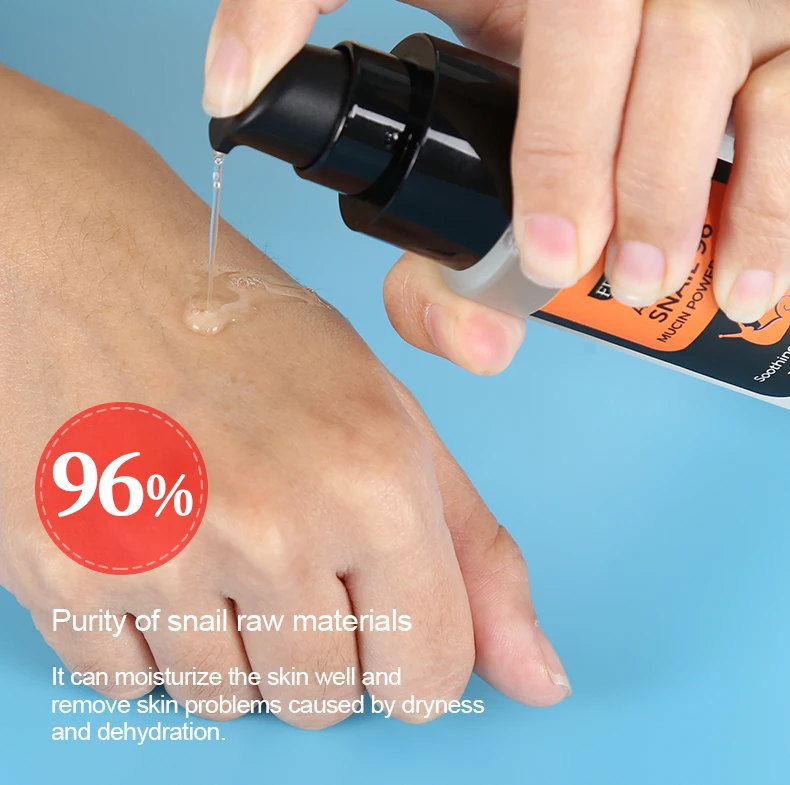 Private Label Skincare Moisturizing Face Snail Serum Vitamin C 96% Mucin Ordinary Serum