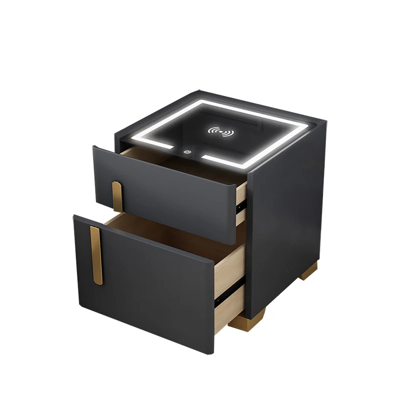 China professional supplier Smart bedside table multi-functional safe wireless charging furniture bedroom locker