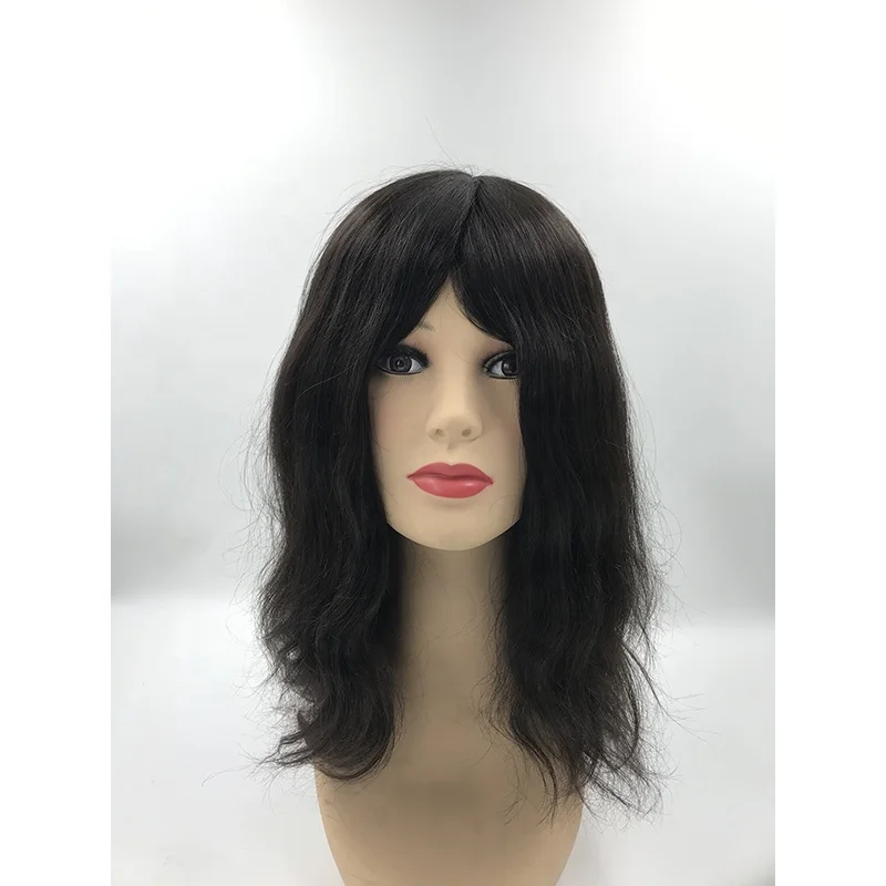 natural hairline hidden knots 12inch unprocessed virgin human hair lady wig 5x5 silk base top lace wig with poly coat perimeter