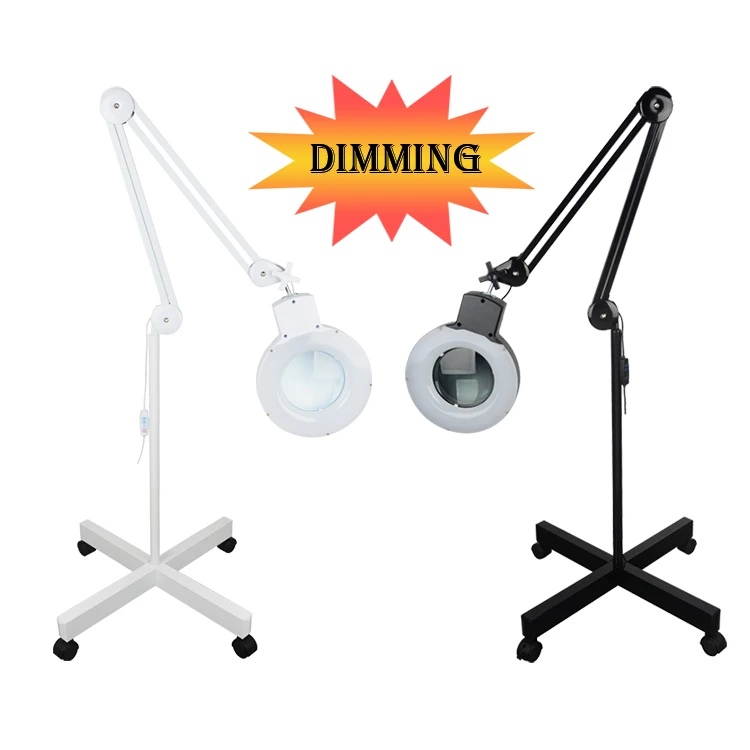 Desk lamp Stand Floor Lamp for beauty salon sewing craft  Lash Facials dimmable magnifying lamp magnifying glass with light