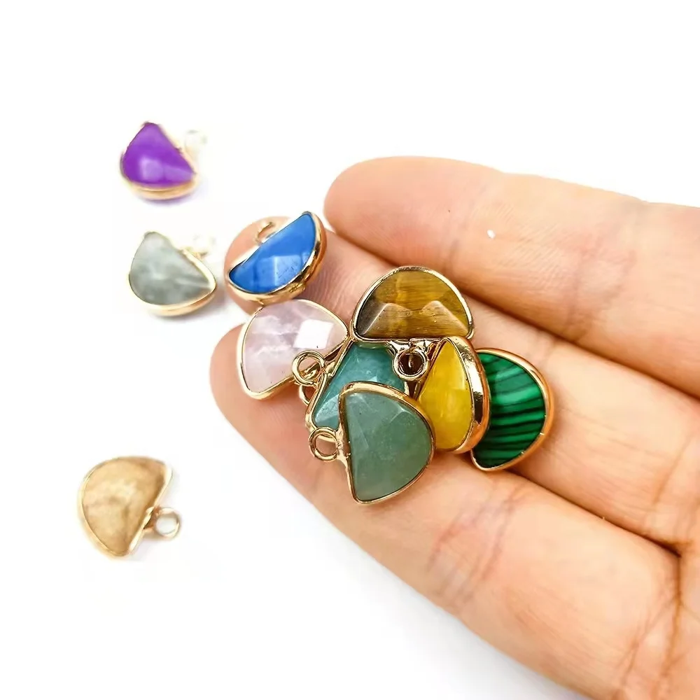 High Quality Wholesale natural gemstone crystal agate slice pendant with druzy necklace DIY islamic gift