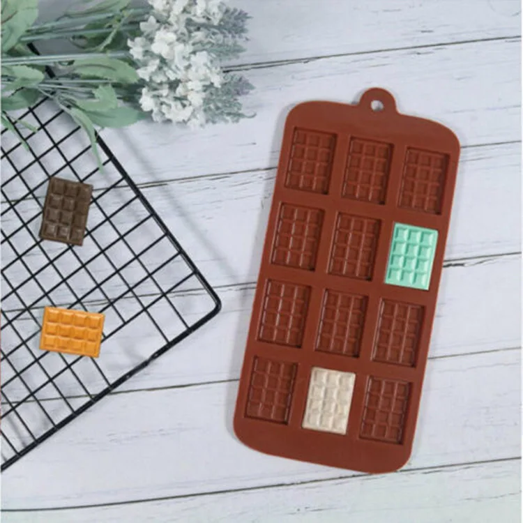 Sale custom logo 12 bricks bar candy waffle silicone mould chocolate mold for baking