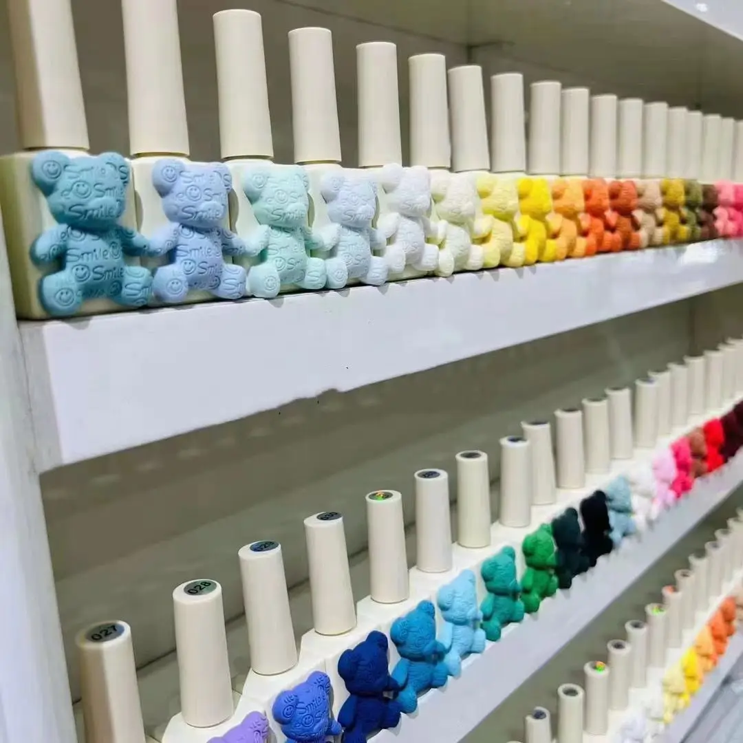 Amazon hot sale nails art supplies lovely bear nail polish kit  60 color soak off uv gel polish set with color plate for salon