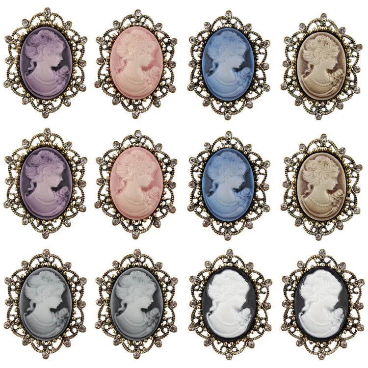 New Fashion Beauty Head Pin Accessories Alloy Rhinestone Brooch For Women