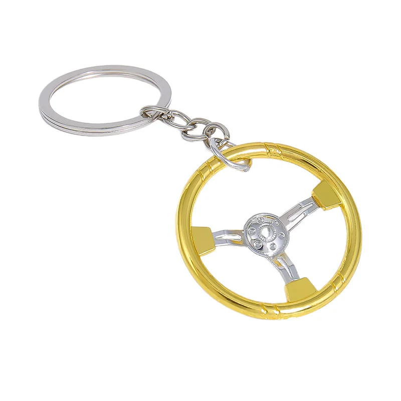 Xinxing Creative Simulation Car Steering Wheel Keychain Modified Car Metal Key Ring for Women Men Car Handbag Phone Pendant