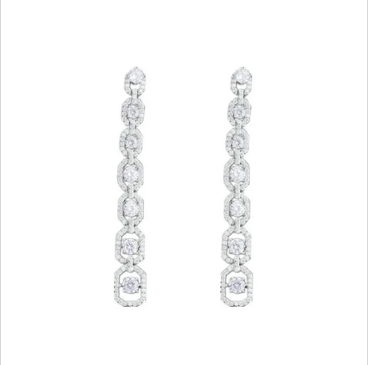 HOVANCI big earrings long drop dangle ball earrings 9 Micro inlay zircon large tassel water drop earrings