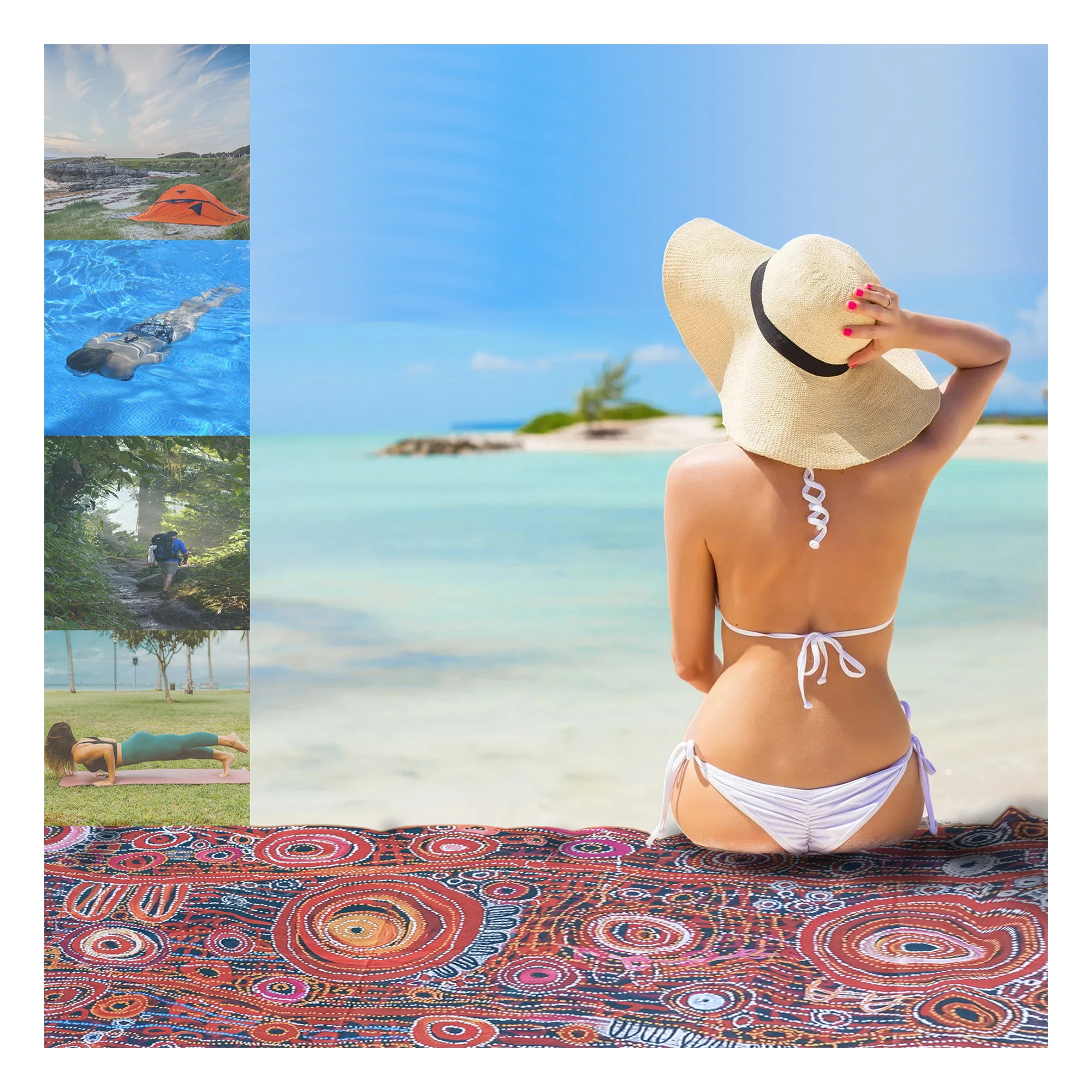 2024 New Products Custom Beach Towel Personalised Beach Towel Yoga Gift Travel Beach Towel With Logo Custom Print