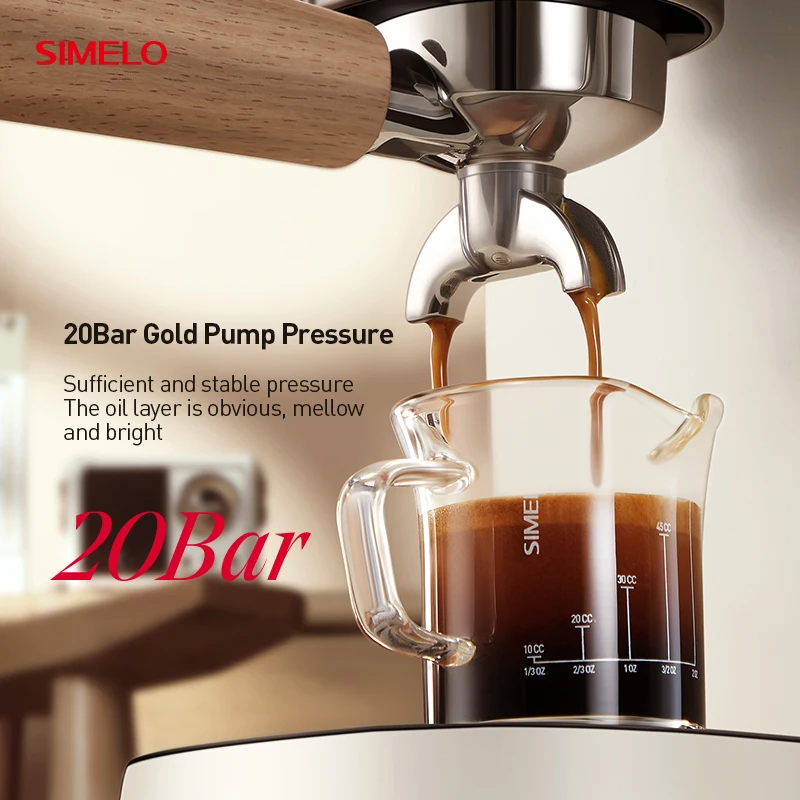 SIMELOPLUS Stainless Steel 220V water tank 1L Italian Semi Automatic Coffee Machine Home coffee machine