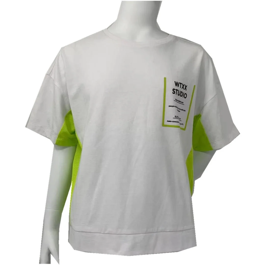 Футболки из хлопка и полиэстера для девочек, футболки с коротким рукавом и кокеткой из полиэстера, футболки для девочек с индивидуальным принтом