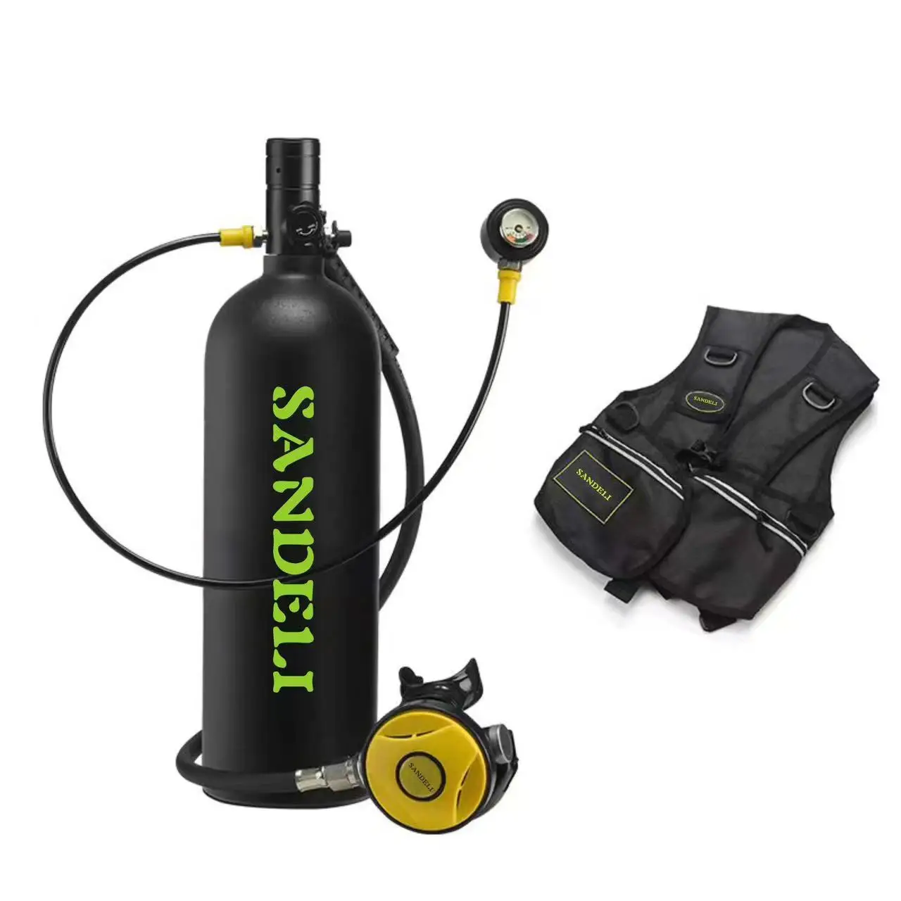 2LDiving set Scuba diving air tank 2L aluminum underwater free breathing diving tank with diving mask
