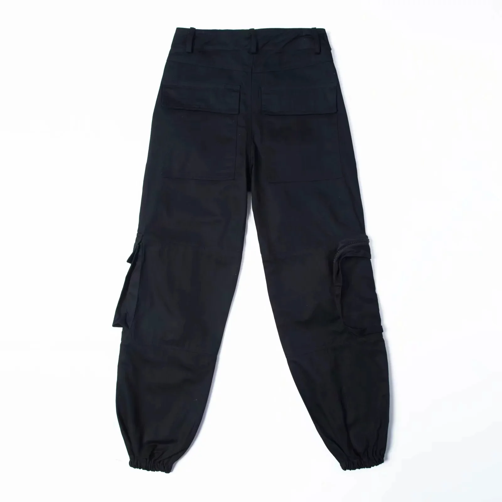 IKEBEL Real Skin Women Handsome Three Dimensional Multi Pocket BF Loose All Match  High Waist Leisure Foot Overalls