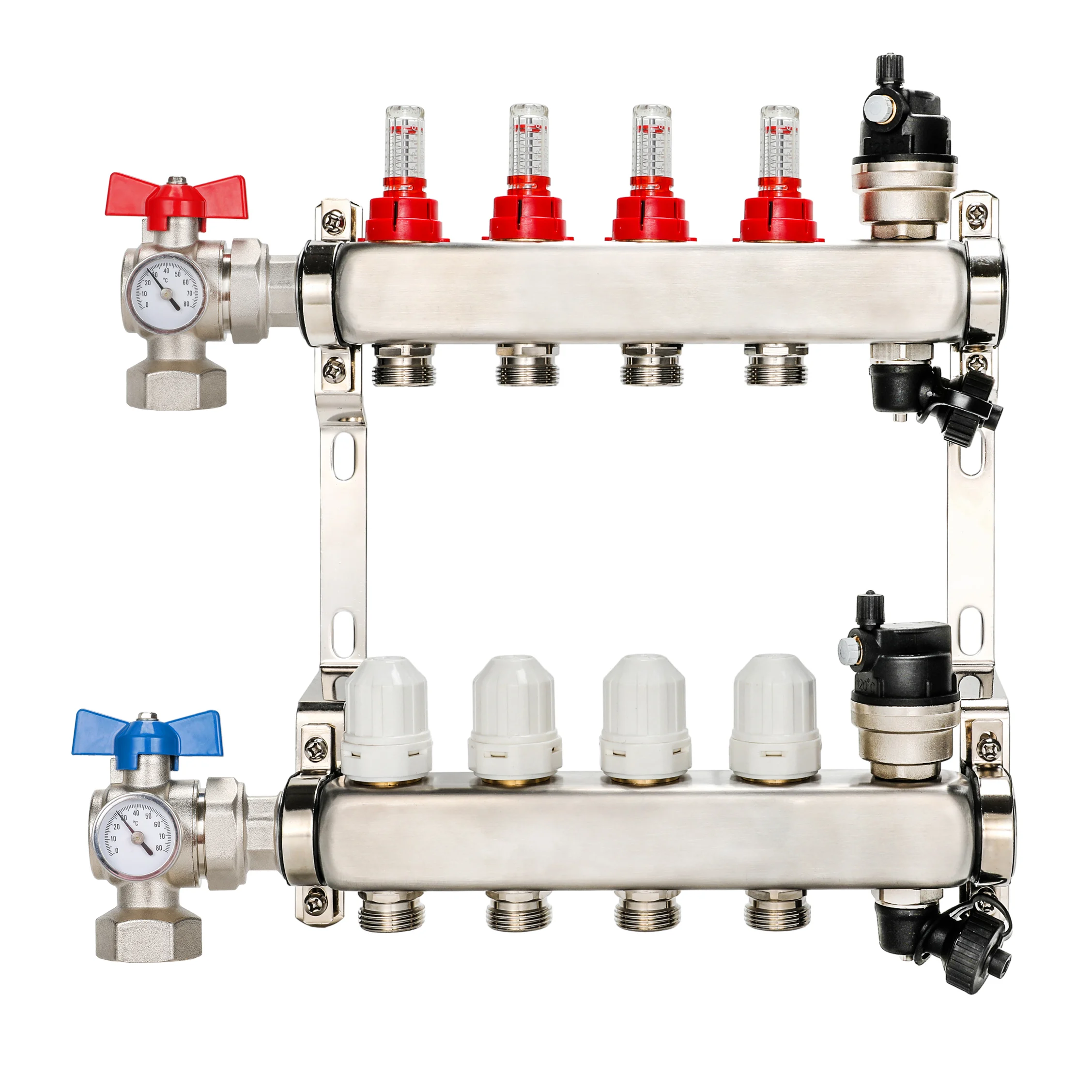 Automatic Distribution Manifold Stainless Water Distribution Manifolds For Floor Heating System