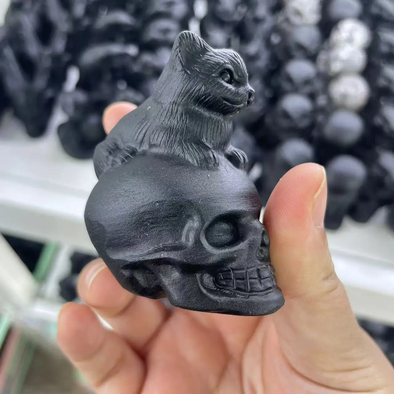 New animal cravings natural obsidaina healing stone carved  crystal animals carvings obsidian skulls