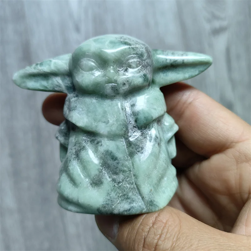 Статуя маленького малыша Йоды StarWar мандалор Обсидиановая резьба фигурка модель кукла оптовая