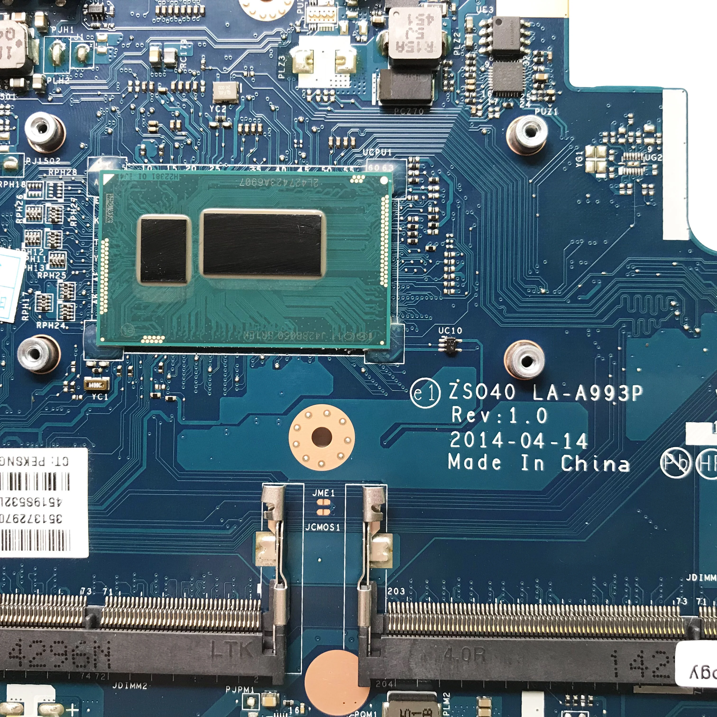 For HP 14-R 240 G3 246 G3 Series Laptop Motherboard With SR1EK i3-4005u CPU 820M 2G GPU ZSO40 LA-A993P 755832-001 100% Tested