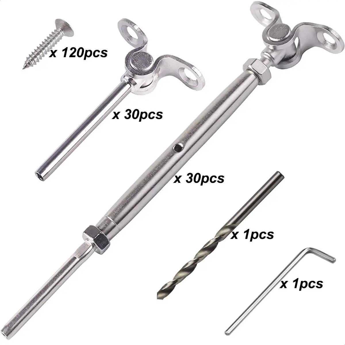 Cable Railing Hardware For Stainless Steel Cable Adjustable Angle, T316 Marine Grade