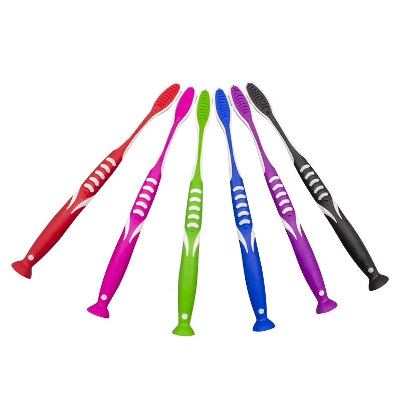 Factory Custom Good Quality Deep Clean Manual Suction Cup Portable Economic Adult Soft Toothbrush for Daily Life