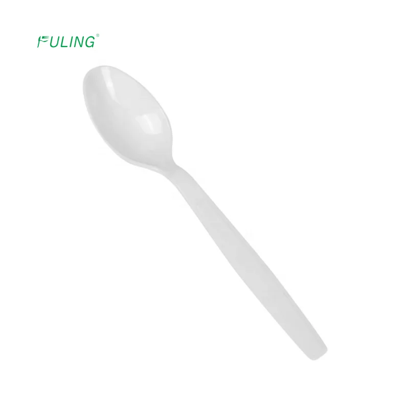 Individually wrapped cutlery disposable ice cream spoon silverware soupspoon coffee tea spoon ps white plastic spoons