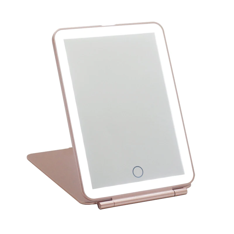 hot sale  Vanity Led Lighted  cosmetic mirror Travel Makeup Mirror Foldable Magnified Make Up Mirror With Lights