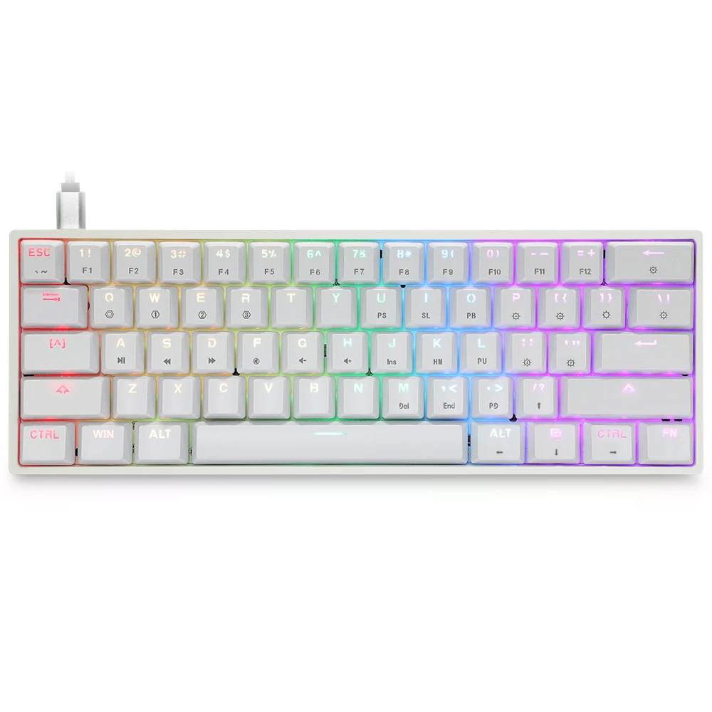 GK61 Mechanical Keyboard 61 Keys RGB LED Backlit Wired Programmable for PC/Mac Gamer mechanical keyboard gaming