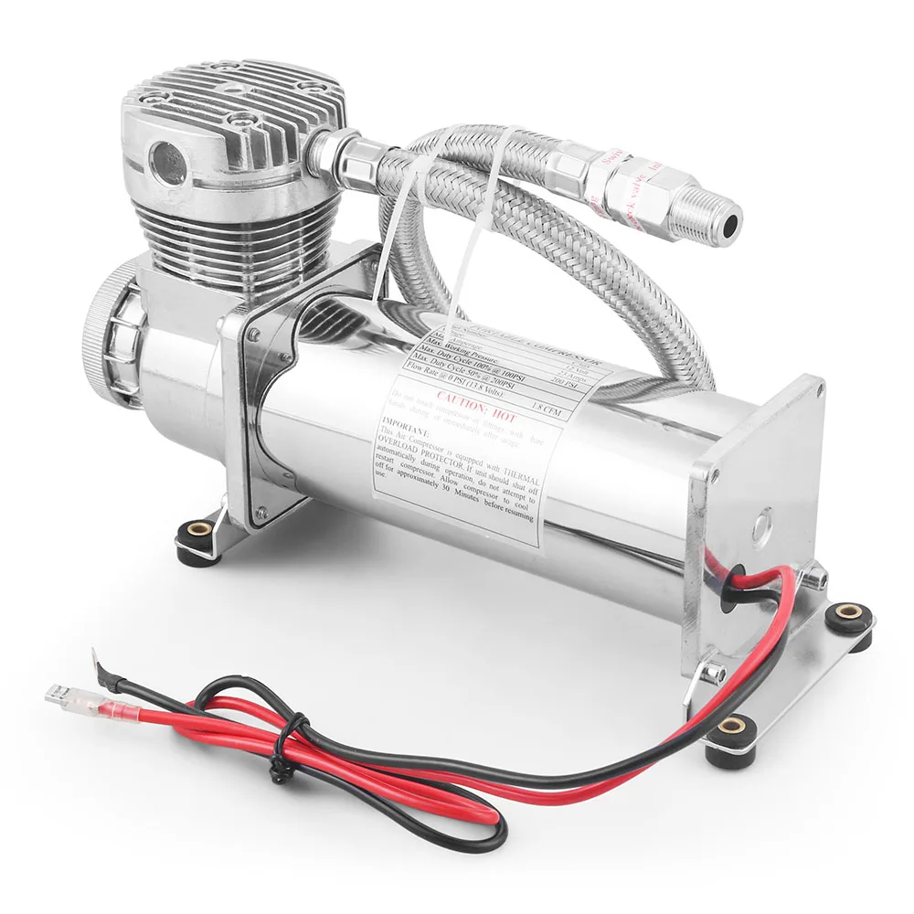 Автомобильные аксессуары Универсальный 1/4NPT или 3/8NPT хром 200PSI 480C 12V воздушный компрессор насос Комплект BX102151-SL