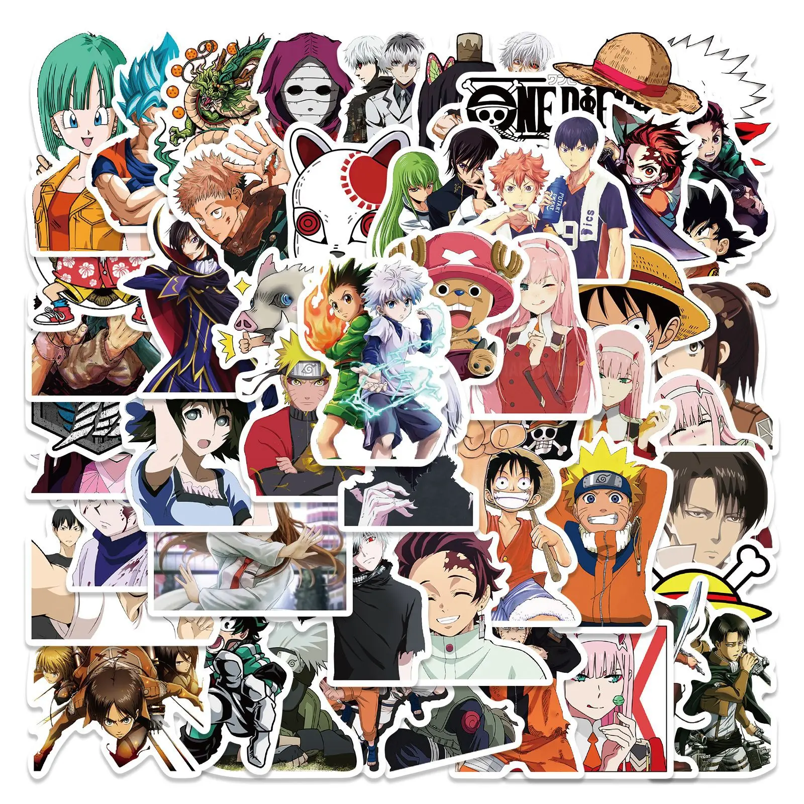 ZY0888C 50PCS/Pack Classic Anime  PVC Vinyl Stickers Luggage Guitar Skateboard Decorate Stickers