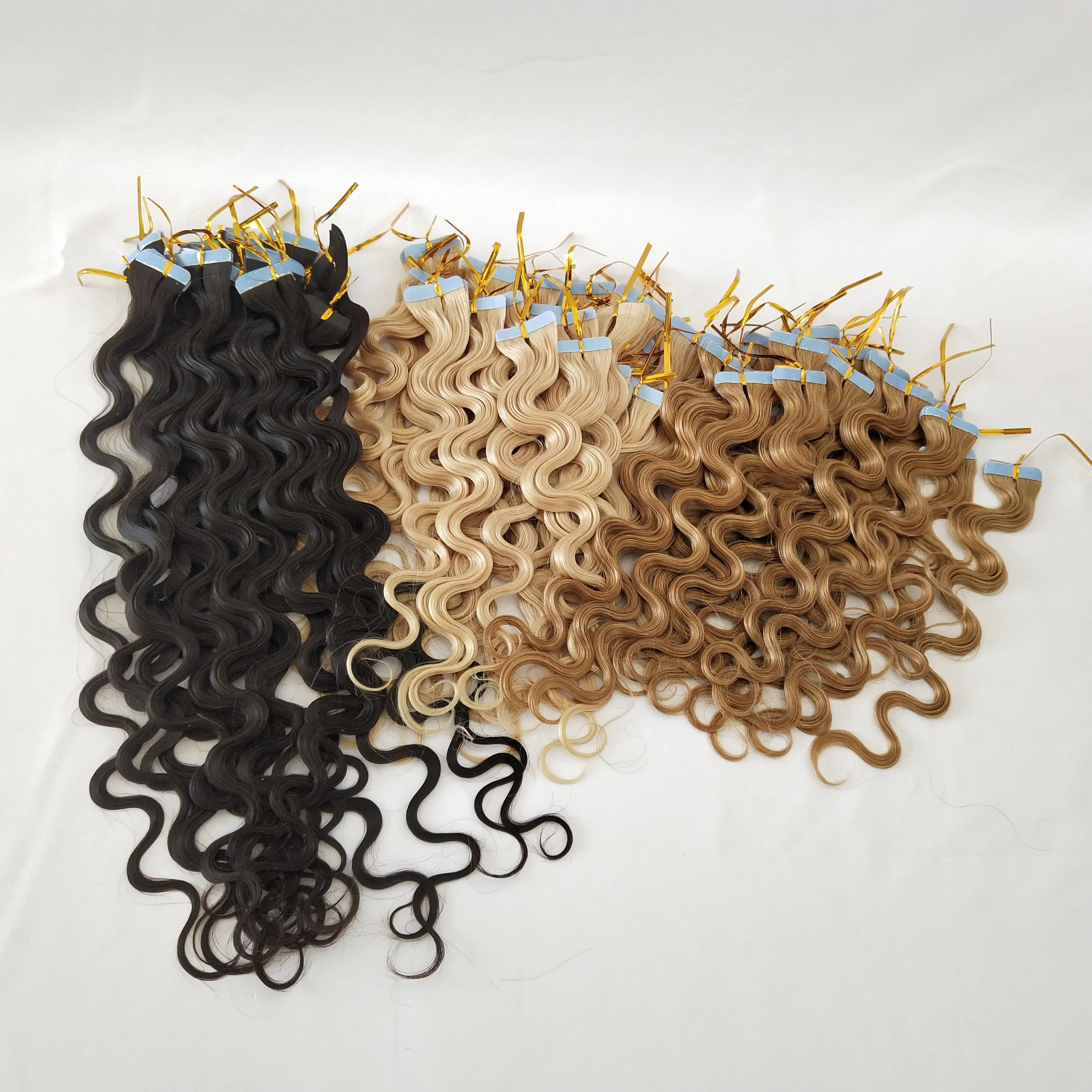 ISWEET Virgin Kinky body wave 100% Natural Raw Indian Curly Human Hair Extensions  Tape in Hair Extension