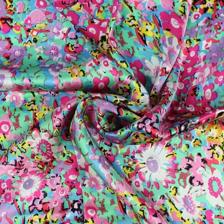 Custom Super Smooth and Soft silk fabric custom print embroidery 100% fabric silk