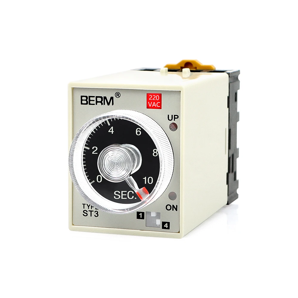 ST3P delay relay 220V delay timer DC 12V 24V 110V 220V 380V 8 pin plus ST3P  base time relay ST3P timer