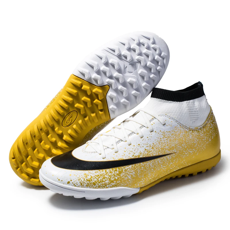 
2020 Hot Sale Men TF Studs Football Boots High Ankle Soccer Shoes 