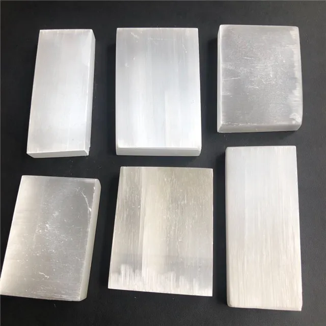 Hot Selling Polished High Quality Minerals Plate White Selenite Slab Natural Crystal Feng Shui Home Decoration Crystal Image 2kg