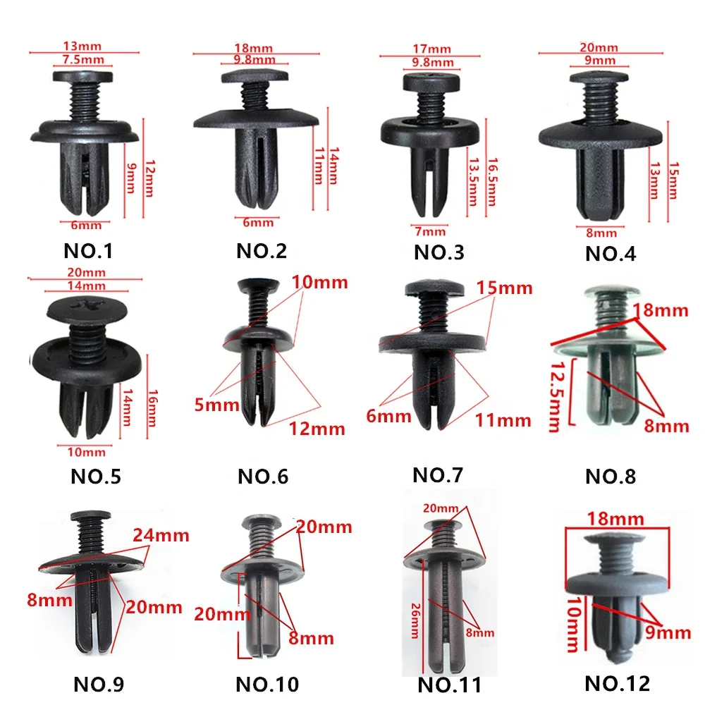 High Quality 60 Kinds Car Trim Clips Small Plastic Auto Fasteners Clip For Car Bumper/Door Panel