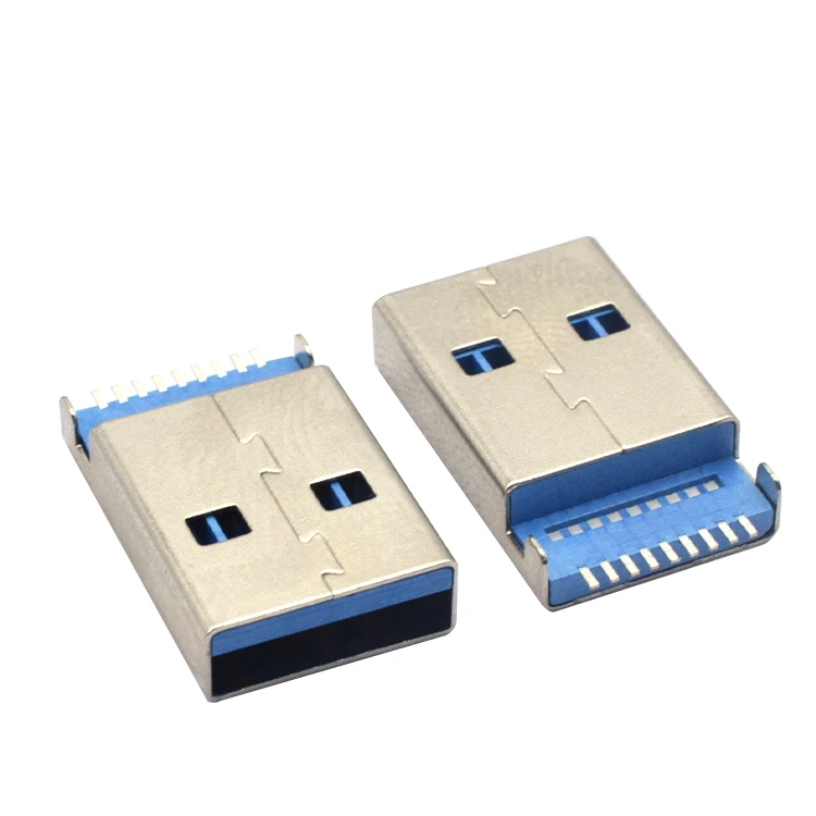usb 3.0 connector male A 9 Pins SMD 180 degree SMT usb male connector socket Sink Plate Type 1.8A 30V