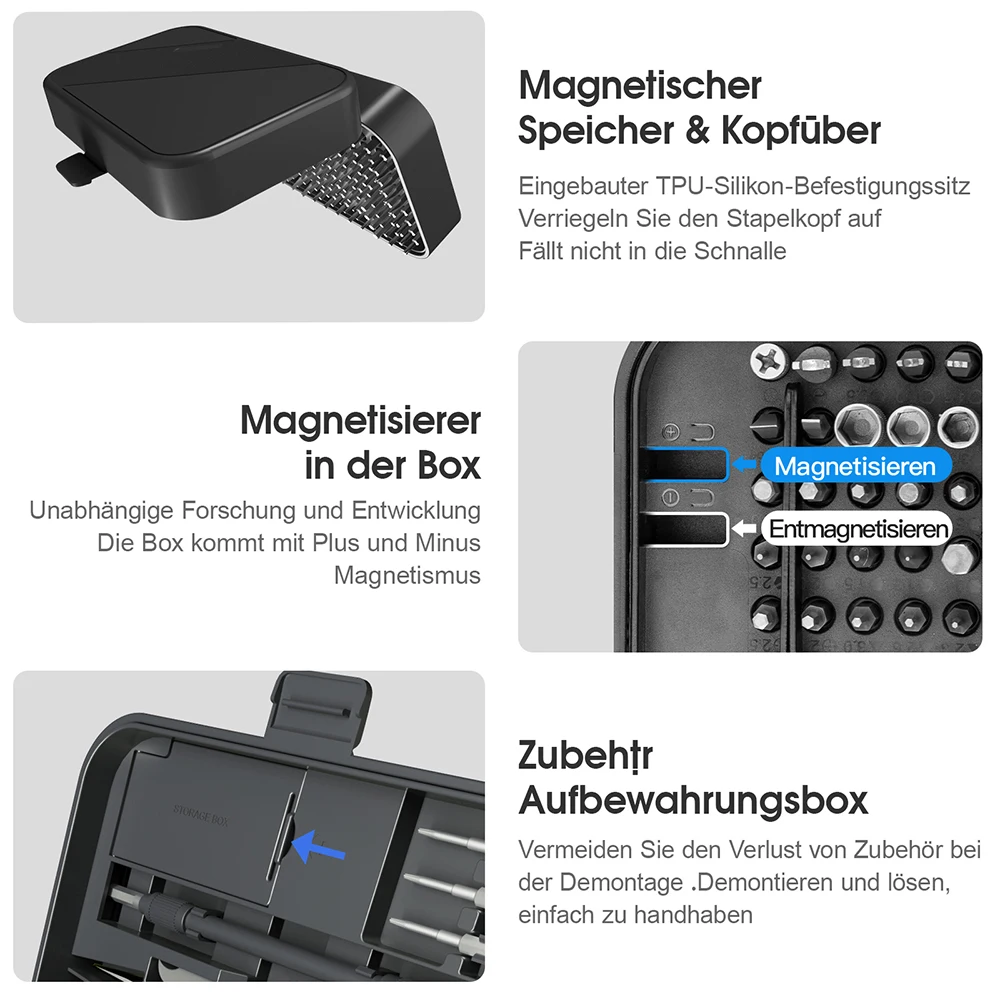 Kingsdun 130 In 1 Multifunction Screwdriver Set Star Head Screwdriver Set Portable Magnetic Screwdriver Bit Set