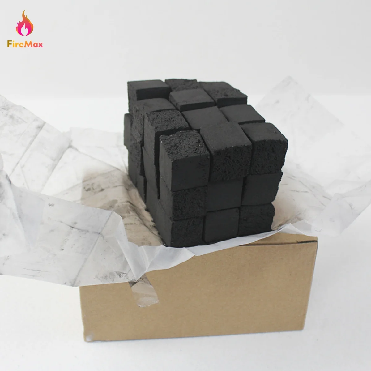 FireMax Factory Coconut Shell Cube 25mm Shisha Coal Briquette Wholesale Indonesia Charcoal for Hookah